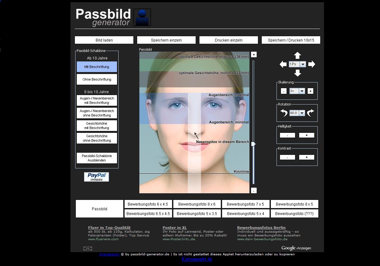 Biometrisches Passfoto